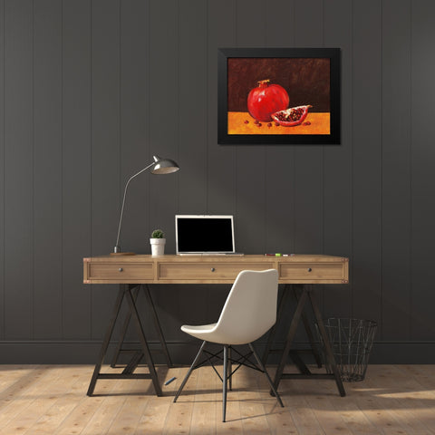 Pomegranate Still Life I Black Modern Wood Framed Art Print by OToole, Tim