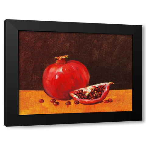 Pomegranate Still Life I Black Modern Wood Framed Art Print with Double Matting by OToole, Tim