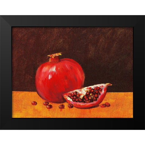 Pomegranate Still Life I Black Modern Wood Framed Art Print by OToole, Tim