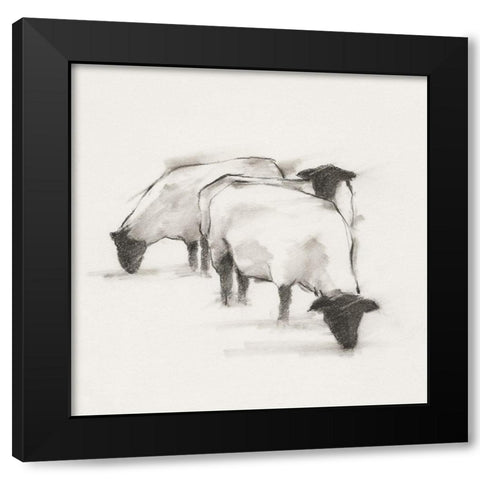 Folksie sheep II Black Modern Wood Framed Art Print by Harper, Ethan