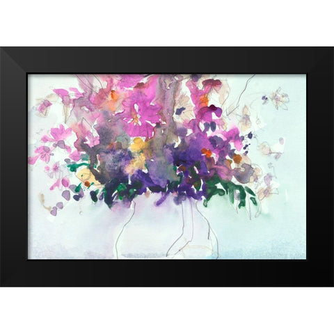 Floral in Pitcher I Black Modern Wood Framed Art Print by Dixon, Samuel