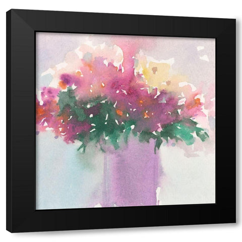 Floral Gathering II Black Modern Wood Framed Art Print by Dixon, Samuel