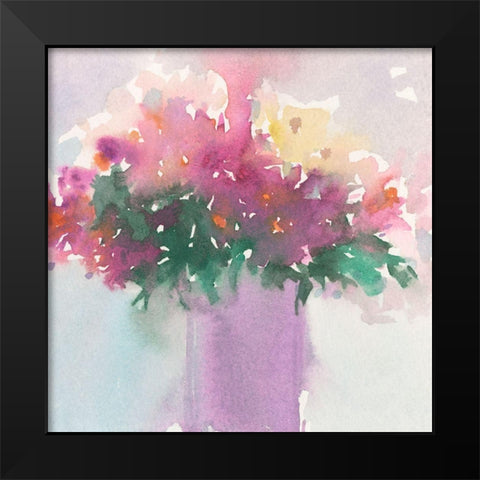 Floral Gathering II Black Modern Wood Framed Art Print by Dixon, Samuel