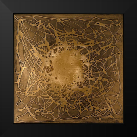 Neuron in Gold Black Modern Wood Framed Art Print by Willett, Michael