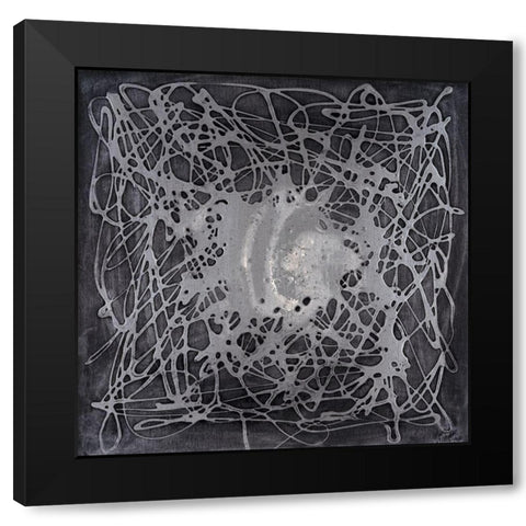 Neuron in Silver Black Modern Wood Framed Art Print by Willett, Michael