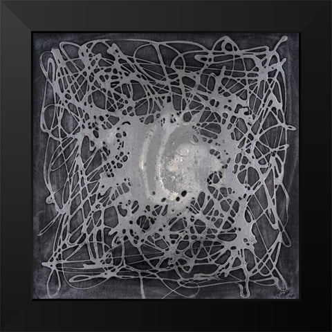 Neuron in Silver Black Modern Wood Framed Art Print by Willett, Michael