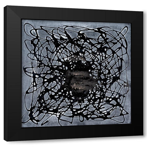Neuron in Pearl Black Black Modern Wood Framed Art Print by Willett, Michael