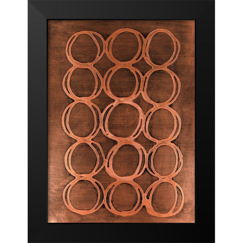 Concentric Metallic in Copper Black Modern Wood Framed Art Print by Willett, Michael