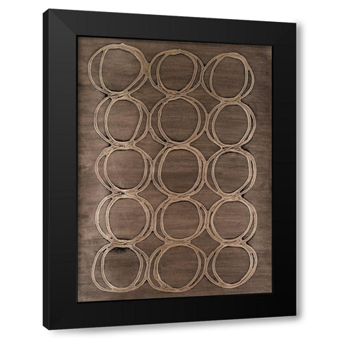 Concentric Metallic in Champagne Black Modern Wood Framed Art Print with Double Matting by Willett, Michael