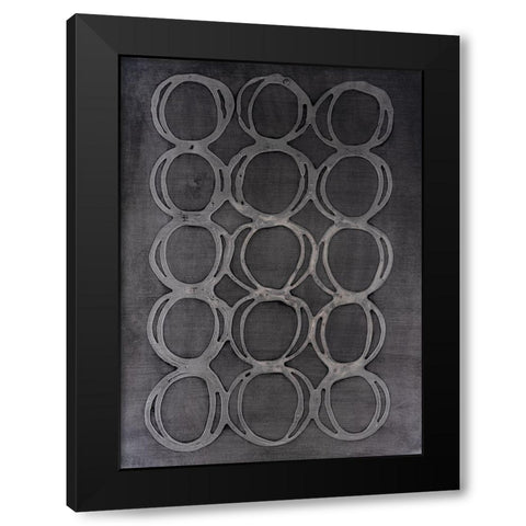 Concentric Metallic in Gunmetal Black Modern Wood Framed Art Print by Willett, Michael