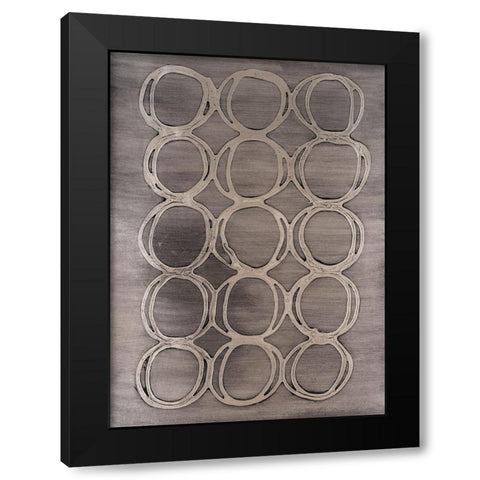 Concentric Metallic in Aged Silver Black Modern Wood Framed Art Print with Double Matting by Willett, Michael