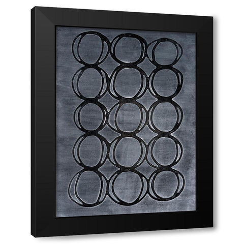 Concentric Metallic in Black Pearl Black Modern Wood Framed Art Print by Willett, Michael