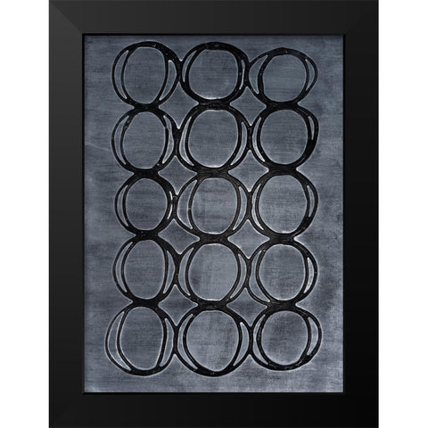 Concentric Metallic in Black Pearl Black Modern Wood Framed Art Print by Willett, Michael