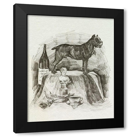 A Gentleman I Black Modern Wood Framed Art Print with Double Matting by Wang, Melissa