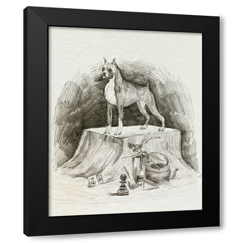 A Gentleman IV Black Modern Wood Framed Art Print with Double Matting by Wang, Melissa