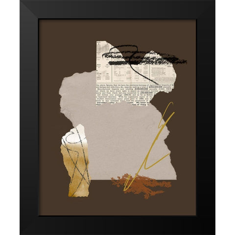 Paper Collage I Black Modern Wood Framed Art Print by Wang, Melissa