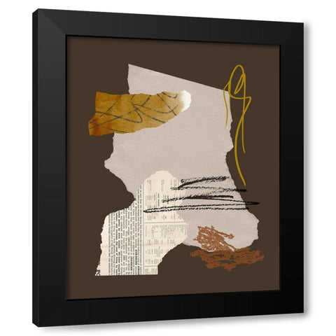 Paper Collage II Black Modern Wood Framed Art Print with Double Matting by Wang, Melissa