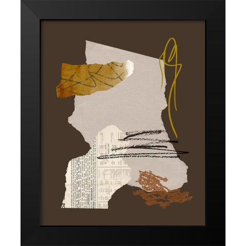 Paper Collage II Black Modern Wood Framed Art Print by Wang, Melissa