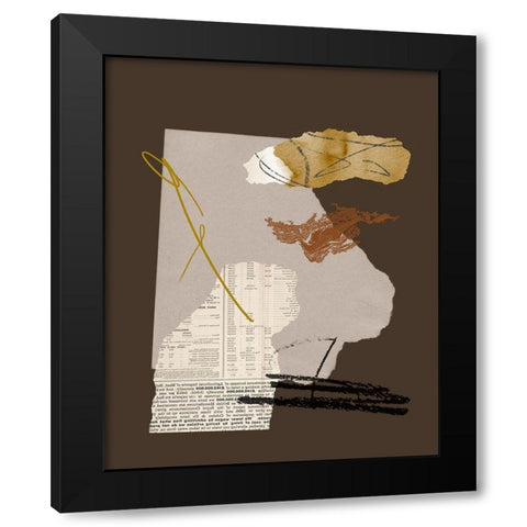 Paper Collage IV Black Modern Wood Framed Art Print with Double Matting by Wang, Melissa