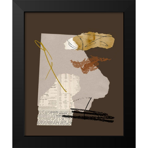 Paper Collage IV Black Modern Wood Framed Art Print by Wang, Melissa