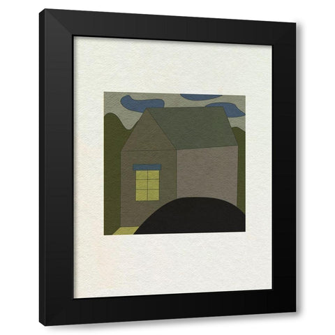 Mountain Houses I Black Modern Wood Framed Art Print with Double Matting by Wang, Melissa