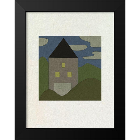 Mountain Houses II Black Modern Wood Framed Art Print by Wang, Melissa