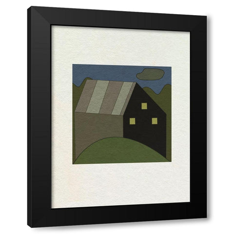 Mountain Houses V Black Modern Wood Framed Art Print with Double Matting by Wang, Melissa