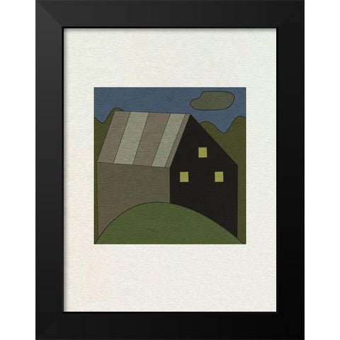 Mountain Houses V Black Modern Wood Framed Art Print by Wang, Melissa