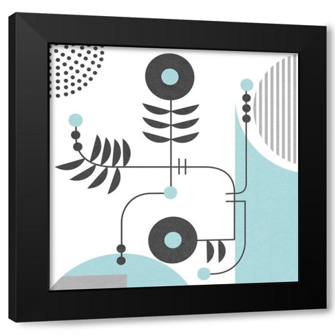 Disco I Black Modern Wood Framed Art Print with Double Matting by Wang, Melissa