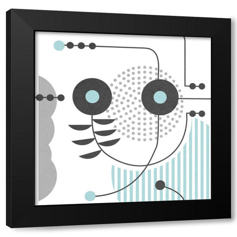 Disco II Black Modern Wood Framed Art Print with Double Matting by Wang, Melissa