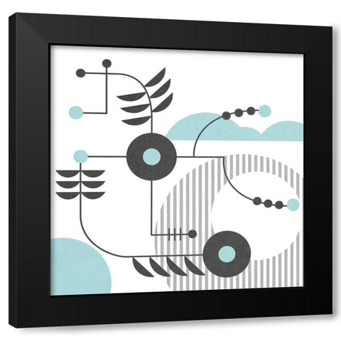 Disco III Black Modern Wood Framed Art Print with Double Matting by Wang, Melissa