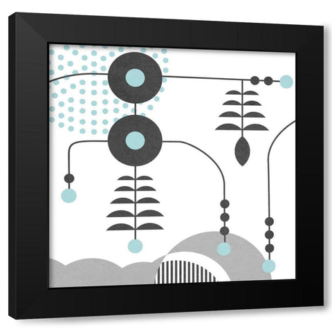 Disco VI Black Modern Wood Framed Art Print with Double Matting by Wang, Melissa