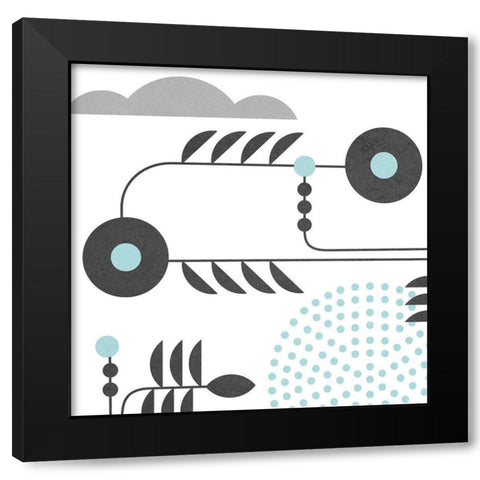 Disco VII Black Modern Wood Framed Art Print with Double Matting by Wang, Melissa