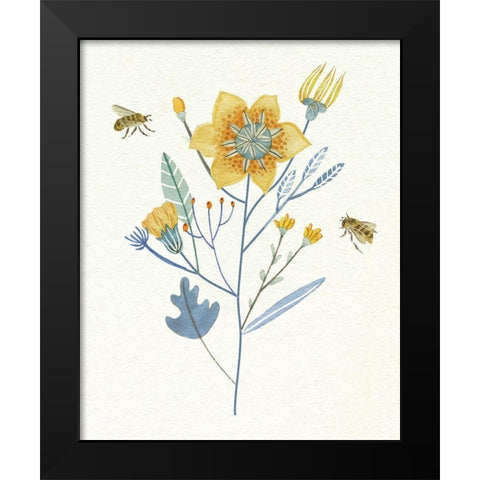 Honey Bees II Black Modern Wood Framed Art Print by Wang, Melissa