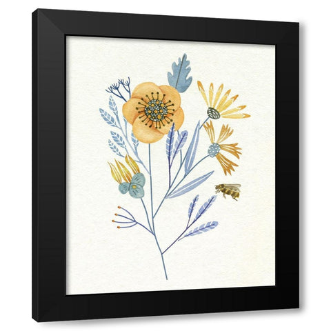 Honey Bees IV Black Modern Wood Framed Art Print with Double Matting by Wang, Melissa