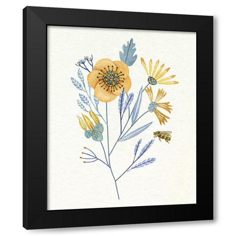 Honey Bees IV Black Modern Wood Framed Art Print by Wang, Melissa