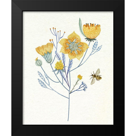 Honey Bees VI Black Modern Wood Framed Art Print by Wang, Melissa