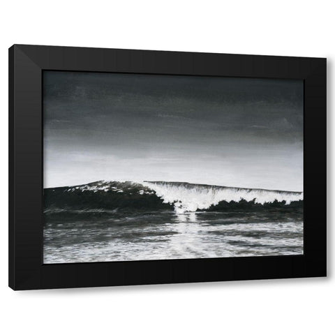 Black And White Waves I Black Modern Wood Framed Art Print by Willett, Michael