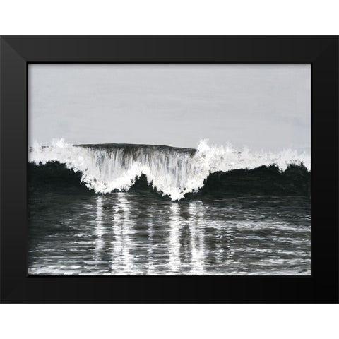 Black And White Waves II Black Modern Wood Framed Art Print by Willett, Michael