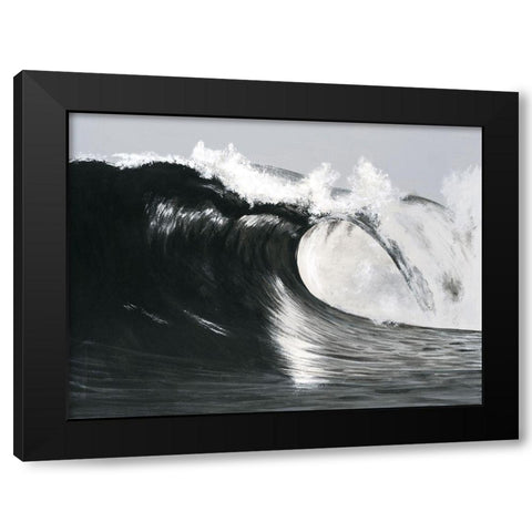 Black And White Waves III Black Modern Wood Framed Art Print by Willett, Michael