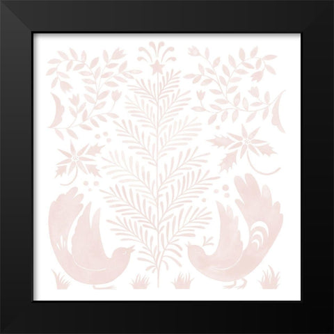 Otomi Inspired Christmas I Black Modern Wood Framed Art Print by Popp, Grace