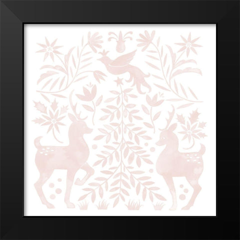 Otomi Inspired Christmas II Black Modern Wood Framed Art Print by Popp, Grace