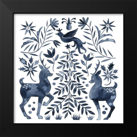 Otomi Inspired Christmas IV Black Modern Wood Framed Art Print by Popp, Grace