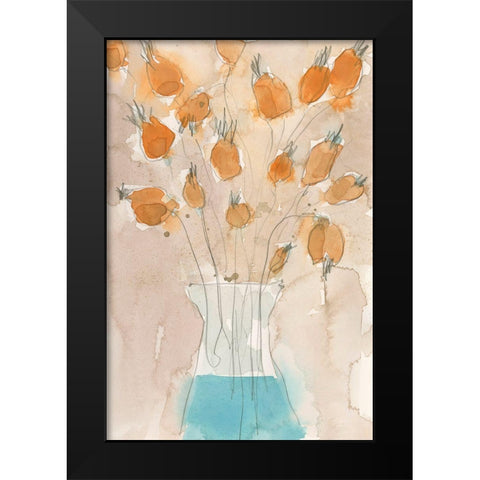 Poppy Vase I Black Modern Wood Framed Art Print by Dixon, Samuel