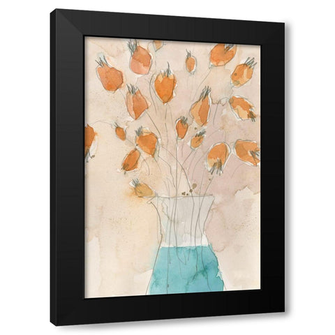 Poppy Vase II Black Modern Wood Framed Art Print by Dixon, Samuel