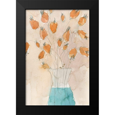 Poppy Vase II Black Modern Wood Framed Art Print by Dixon, Samuel