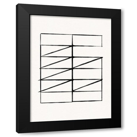 Abstract Ink Grid I Black Modern Wood Framed Art Print by Green, Jacob