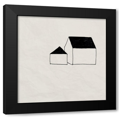 Simple Structures I Black Modern Wood Framed Art Print by Green, Jacob