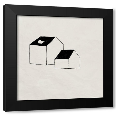 Simple Structures II Black Modern Wood Framed Art Print with Double Matting by Green, Jacob