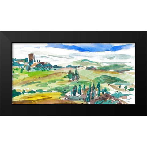 Vibrant Tuscan Landscape I Black Modern Wood Framed Art Print by Wang, Melissa